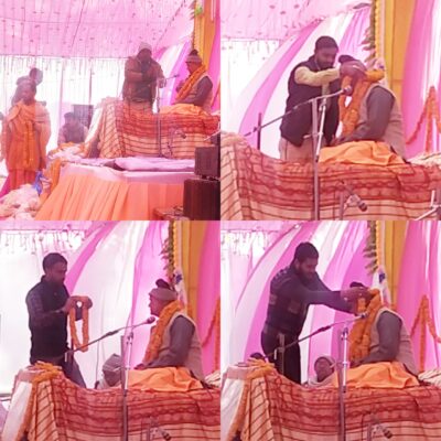 जौनपुर/बदलापुर:चल रही पांच दिवसीय श्री राम कथा का आज समापन हुआ कथा वाचक मानस कोविद डॉ मदन मोहन मिश्र