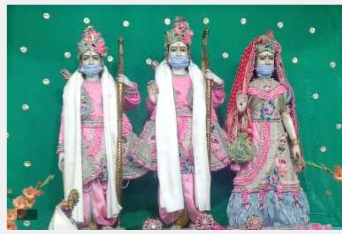 बरेली- ईश्वरीय स्वरूप को मास्क पहना दिया सुरक्षा का ज्ञान