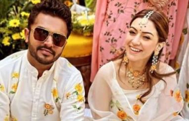अपनी हल्दी की फोटोज हंसिका मोटवानी ने की शेयर
