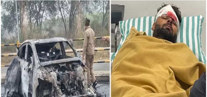 भारतीय क्रिकेटर ऋषभ पंत के साथ कार में आग लगने के बाद भयंकर हादसा, ऋषभ पंत की हालत गंभीर
