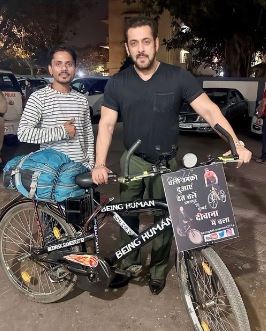 5 दिन यानि 1100 किलोमीटर सर्दी में लगातार चलाई साइकिल, भाईजान ने की मुलाकात