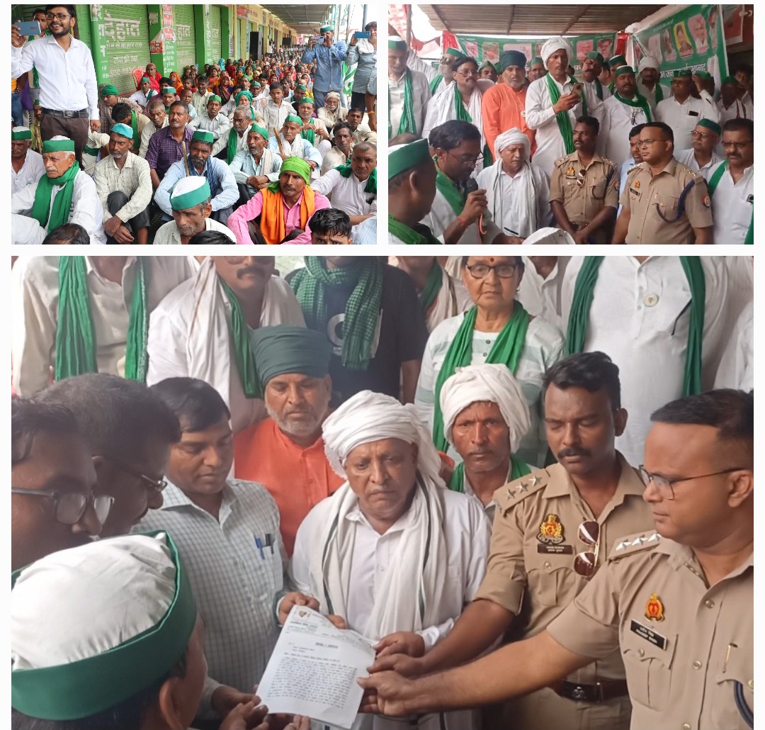 फर्रुखाबाद:वाहिदपुर गांव में टोल प्लाजा के अवैध निर्माण प्रशासन के आश्वासन के बाद आंदोलन हुआ समाप्त