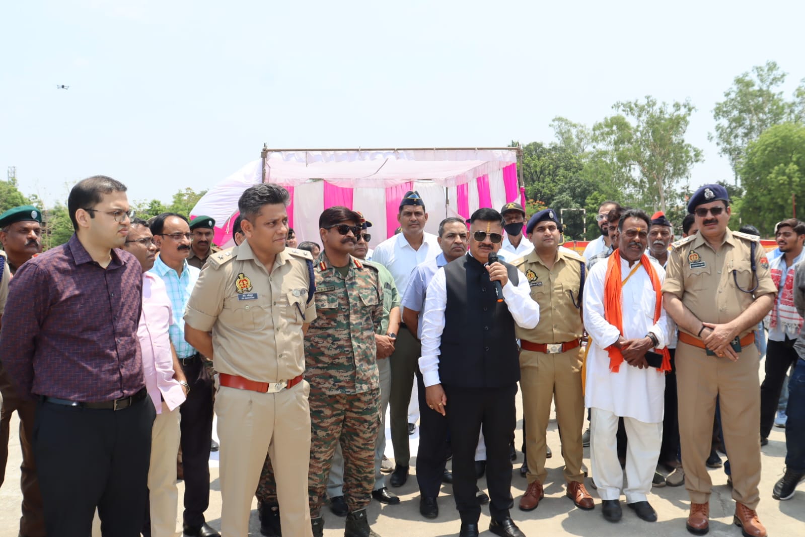 जौनपुर :पुलिस लाइन प्रांगण जौनपुर में वॉर टाइम मॉक ड्रिल का किया गया आयोजन