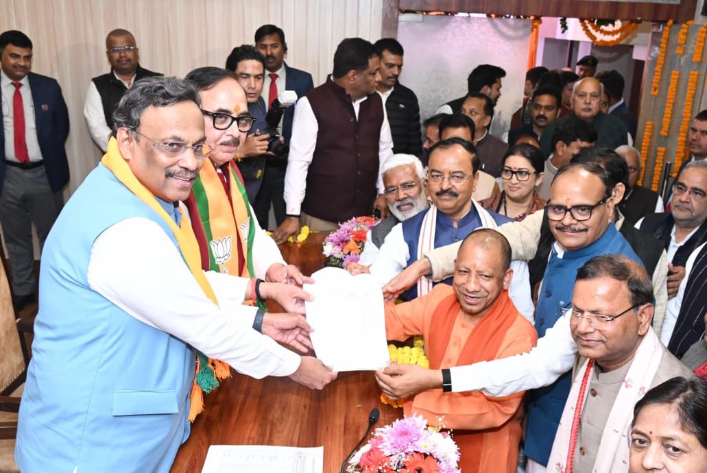 लखनऊ में भाजपा उत्तर प्रदेश अध्यक्ष पद हेतु नामांकन दाखिल, शीर्ष नेतृत्व रहा उपस्थित