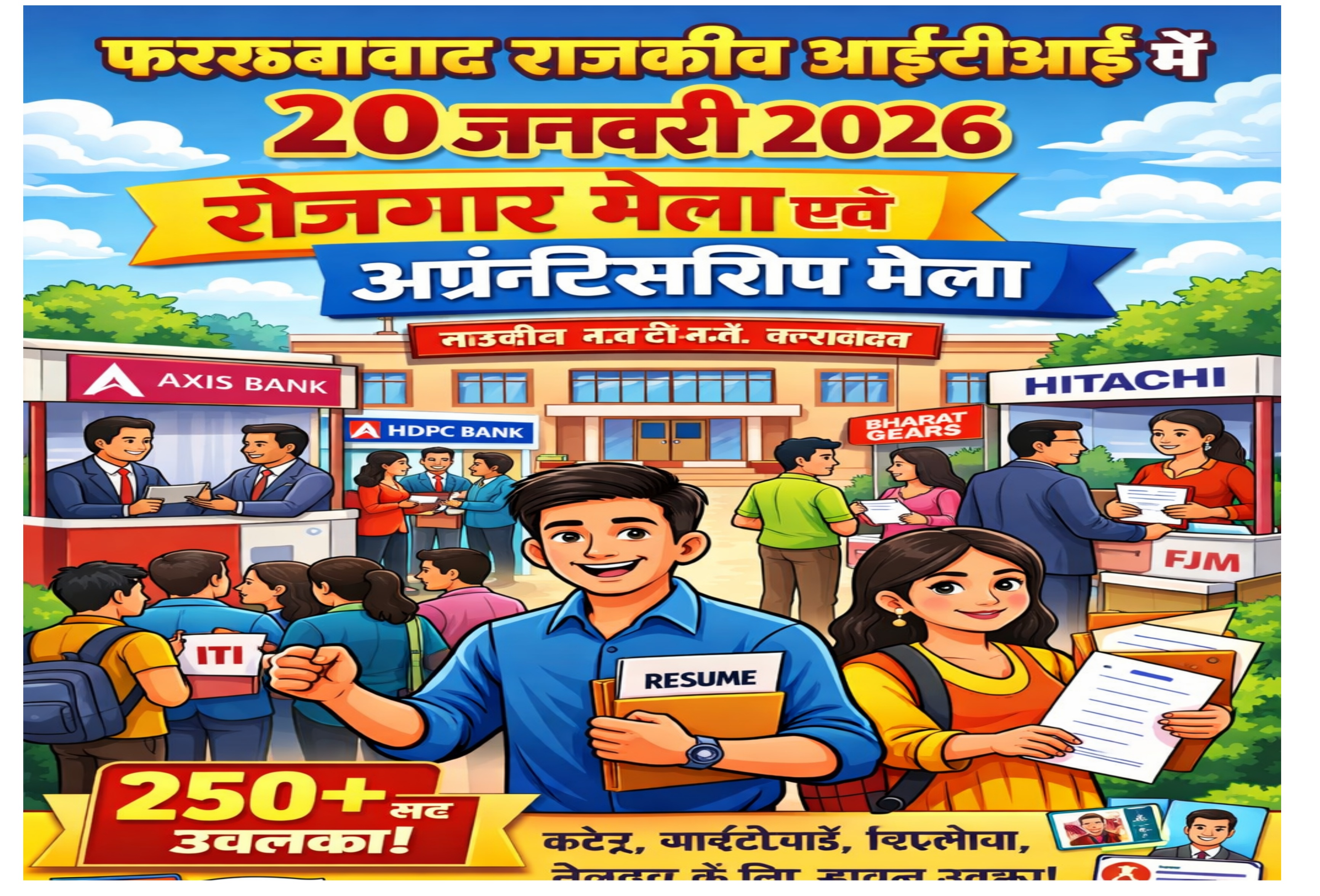 फर्रुखाबाद:राजकीय आईटीआई में 20 जनवरी को रोजगार मेला एवं अप्रेन्टिसशिप मेला, 250 पदों पर मिलेगा अवसर।