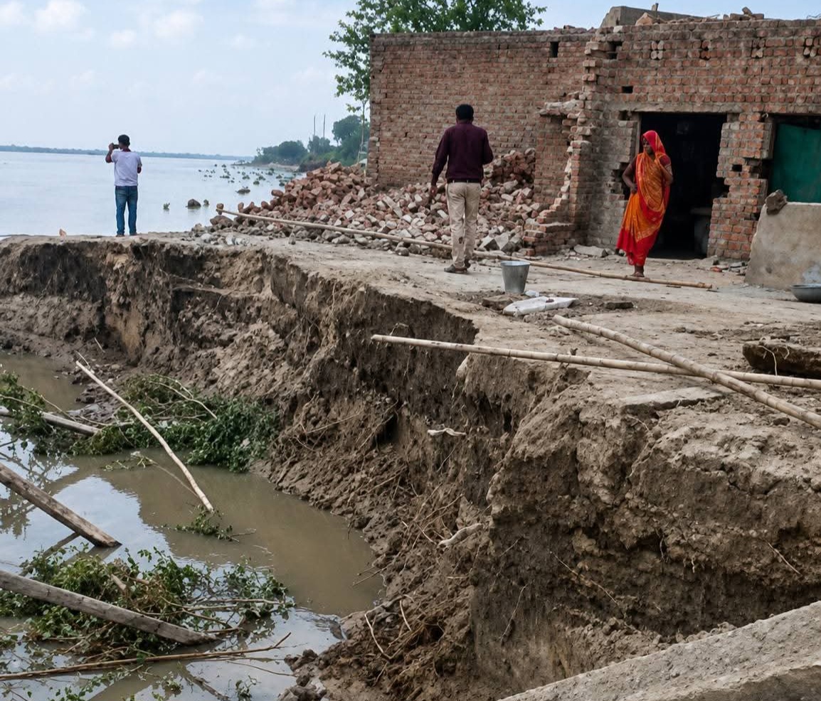 फर्रुखाबाद:गंगा के बढ़ते जलस्तर से स्पर के पास हुआ कटान, युद्धस्तर पर शुरू हुआ बचाव कार्य