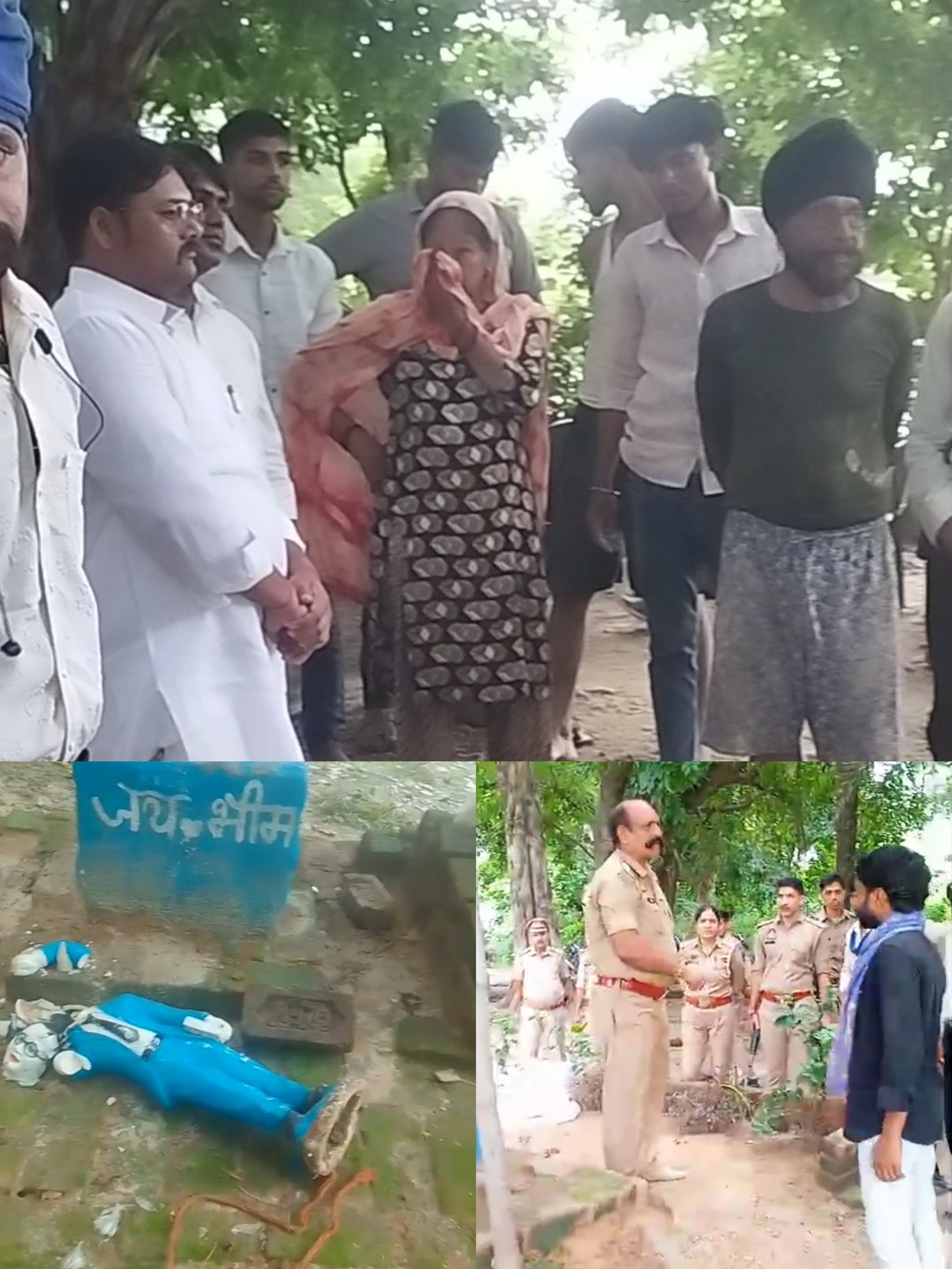 इटावा: ताखा दौलतपुर में डॉ भीमराव अंबेडकर की प्रतिमा जमीन पर टूटी मिली गांव में मचा कोहराम