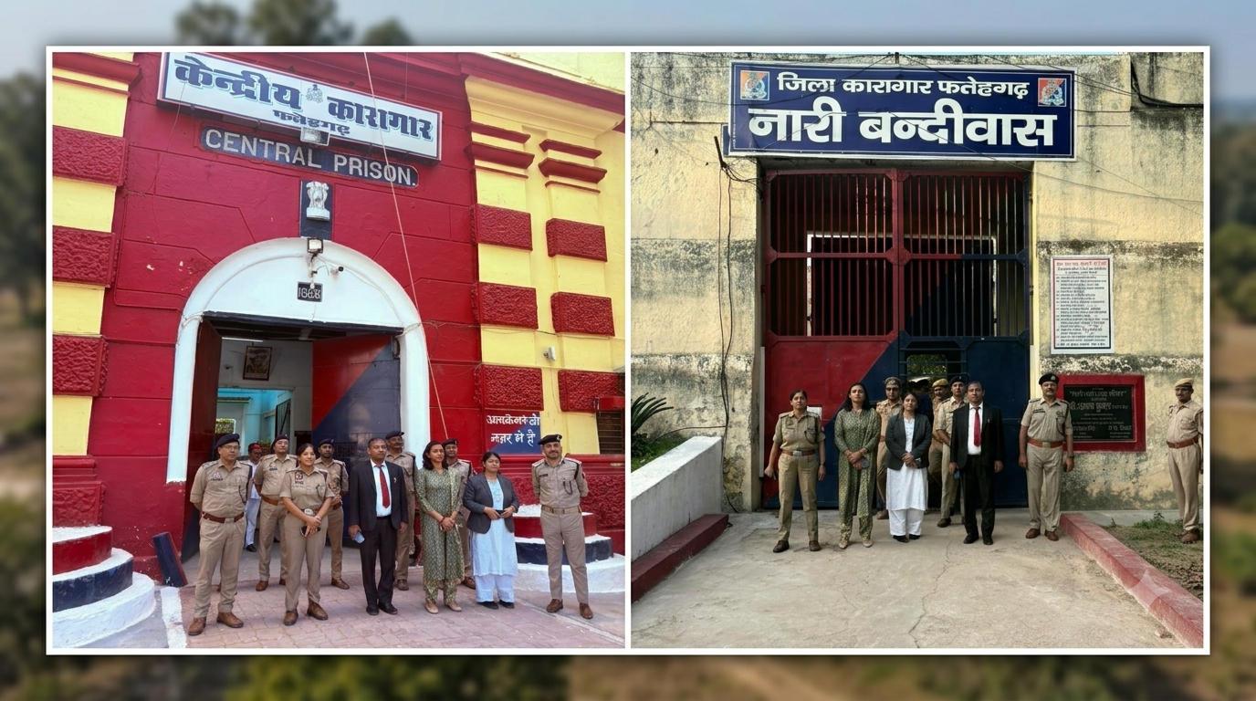 ​फर्रूखाबाद: जिला जज, DM और SP ने जिला व केंद्रीय कारागार का किया औचक निरीक्षण; सुरक्षा उपकरणों और रसोई की जांच की