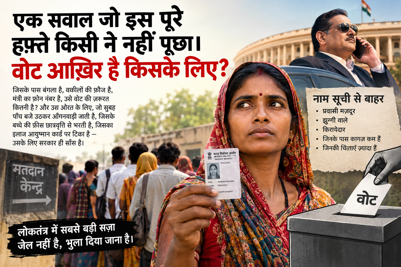 वोट आखिर है किसके लिए? गरीब की राजनीतिक ताकत पर मंडराता खतरा