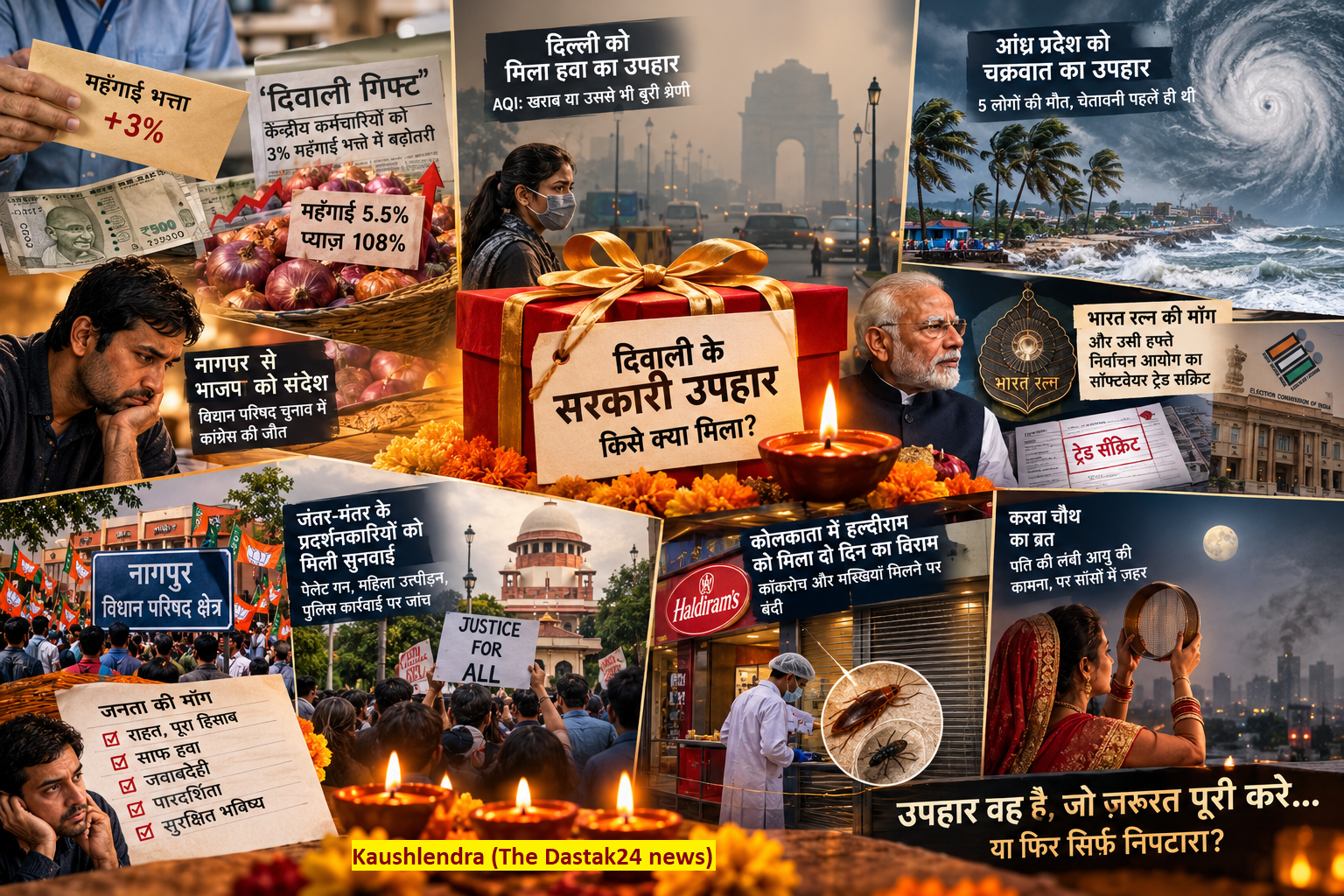 दिवाली के सरकारी उपहार: किसी को महँगाई, किसी को ज़हरीली हवा, किसी को सिर्फ़ सुनवाई