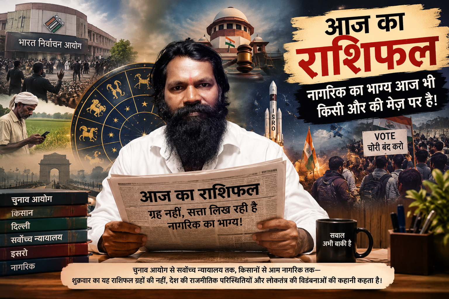 आज का राशिफल: नागरिक का भाग्य आज भी किसी और की मेज़ पर है!
